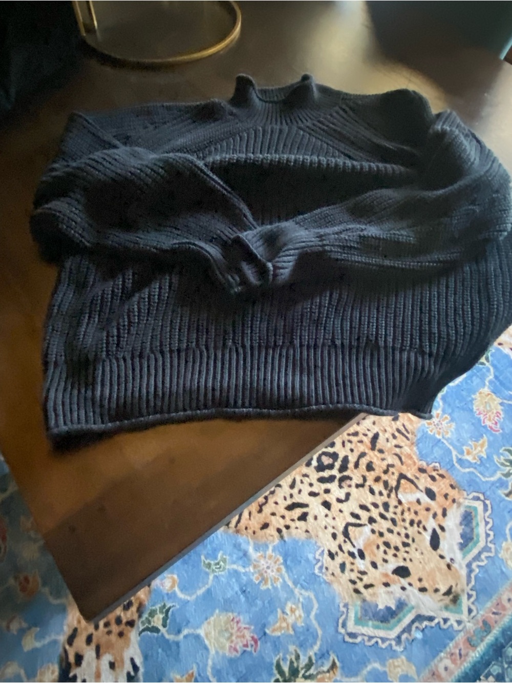 J. Crew Black Ribbed Fisherman’s Sweater